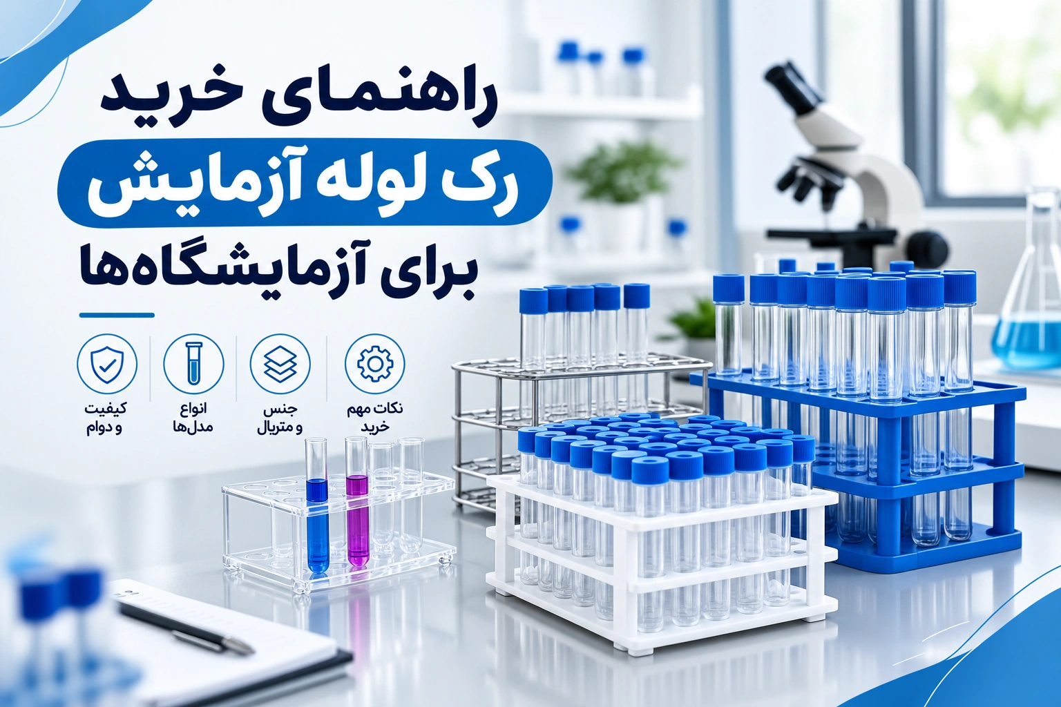 راهنمای خرید رک لوله آزمایش برای آزمایشگاه‌ها
